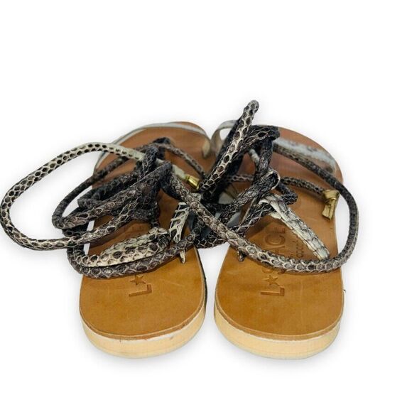 L*Space by Cocobella Natural Rio Snakeskin Sandals L_RIO-110 Women's 7.5 - Picture 5 of 9